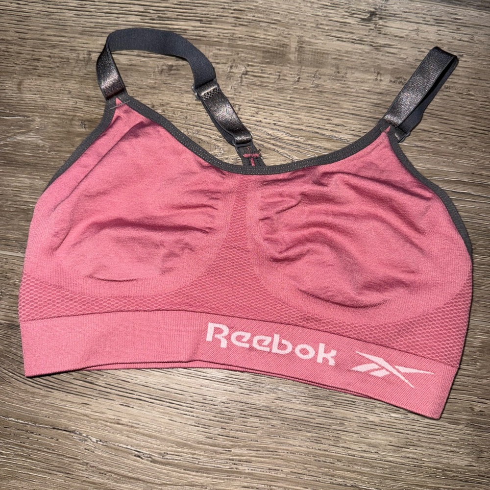 Reebok Trio Sports Bra Set - Pink, Black, Striped - Picture 2 of 13